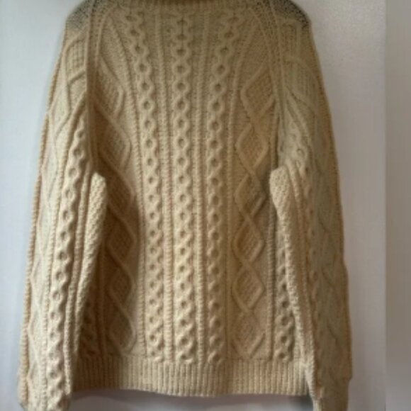 Irish Wool Cable Knit Vintage Sz M - Picture 3 of 4